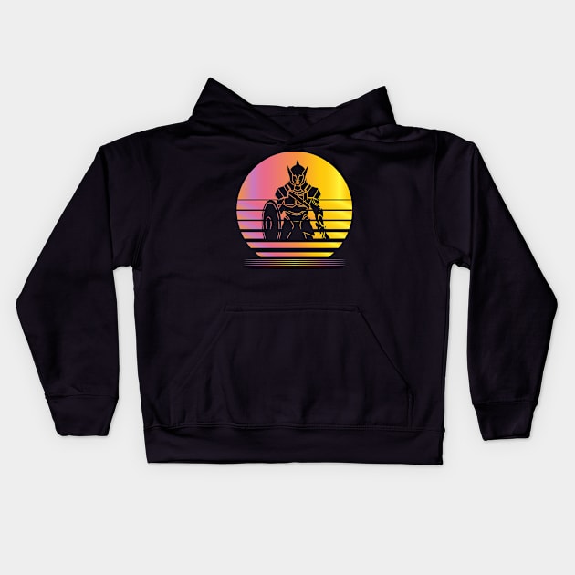 Roll Player Synthwave - Board Game Inspired Graphic - Tabletop Gaming  - BGG Kids Hoodie by MeepleDesign